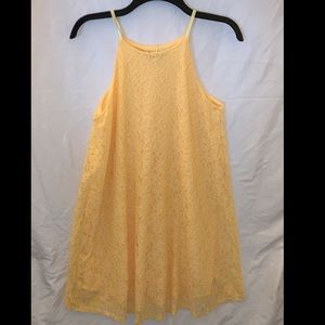 Like New Mesmerized Short Yellow Halter Lace Sundress. Size L.